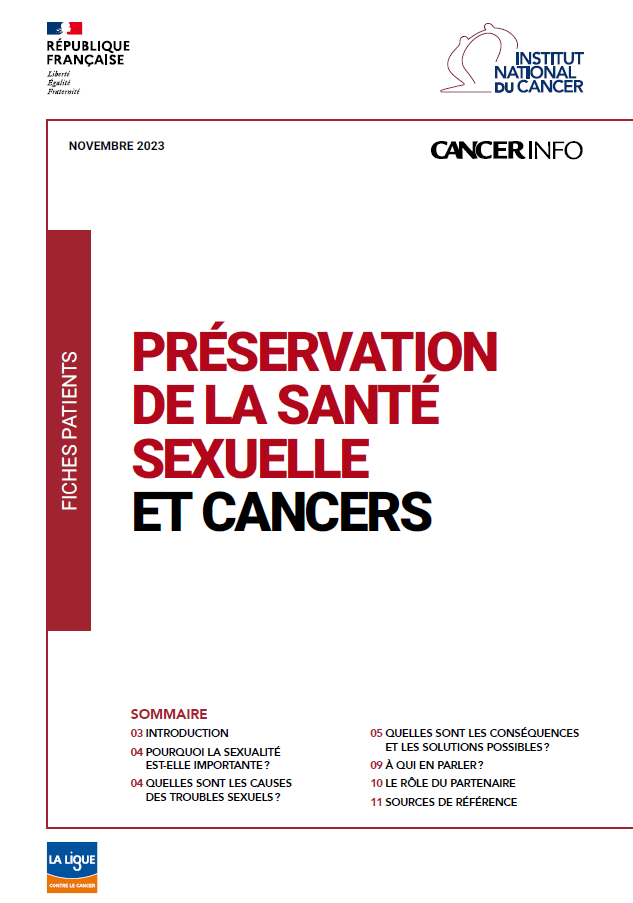 Fiche INCa Préservation de la santé sexuelle et cancers
